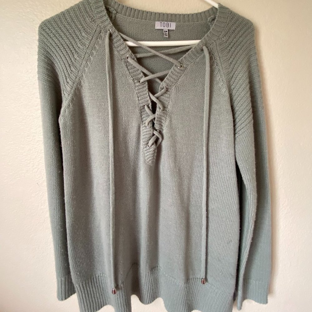 Tobi Lace Up Sweater